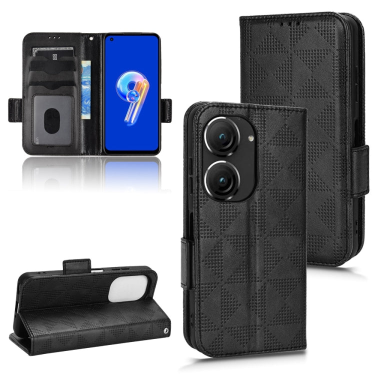 For Asus Zenfone 9 Symmetrical Triangle Leather Phone Case