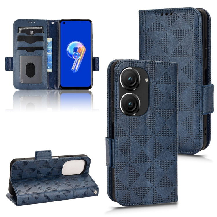 For Asus Zenfone 9 Symmetrical Triangle Leather Phone Case