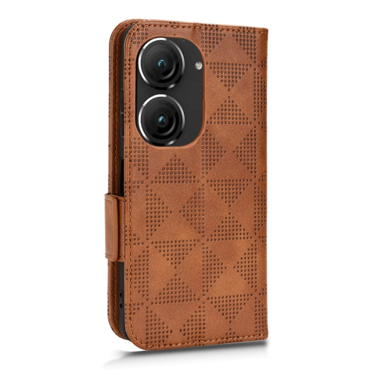 For Asus Zenfone 9 Symmetrical Triangle Leather Phone Case