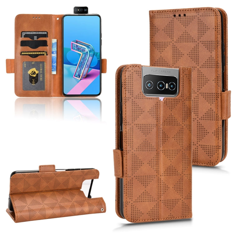 Symmetrical Triangle Leather Phone Case For Asus Zenfone 7 Pro ZS671KS / 7 ZS670KS / 8 Flip ZS672KS