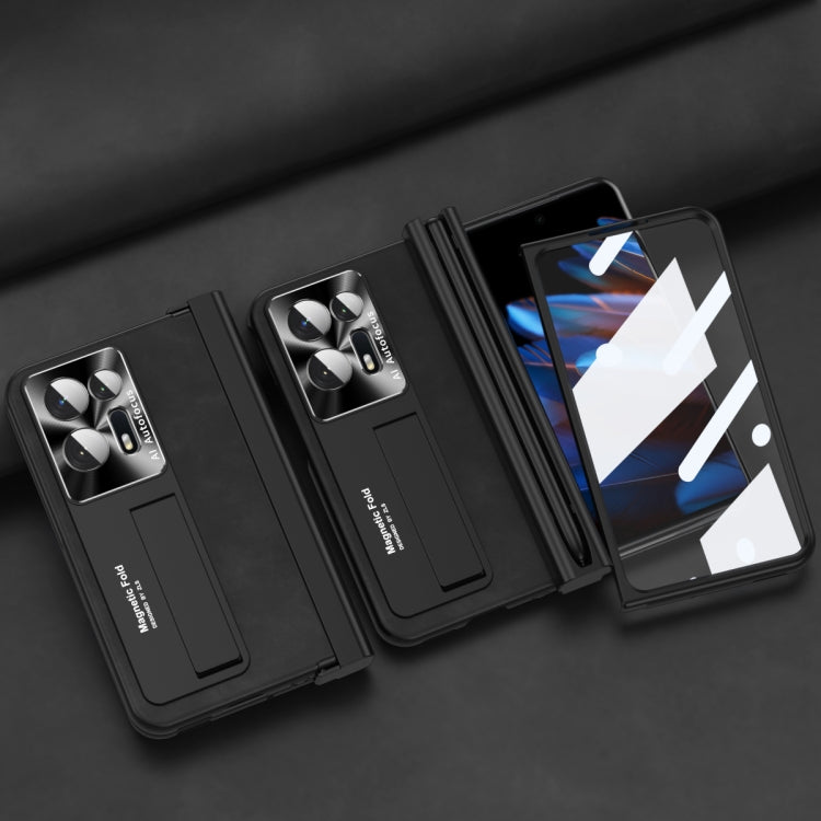 For OPPO Find N2 Integrated Napa Pattern All-inclusive Magnetic Phone Case with Pen Slot