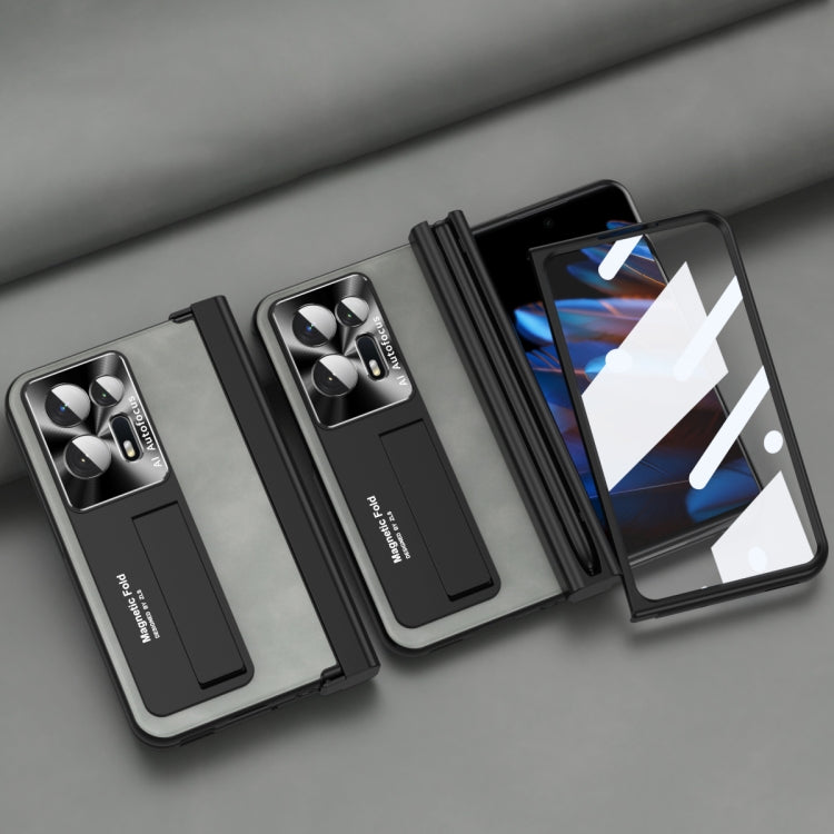 For OPPO Find N2 Integrated Napa Pattern All-inclusive Magnetic Phone Case with Pen Slot