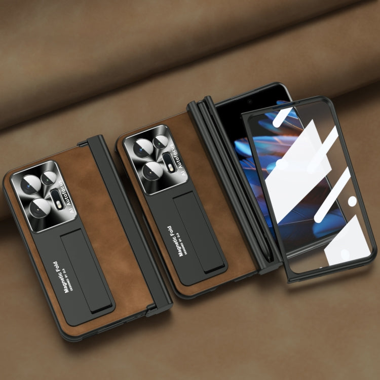 For OPPO Find N2 Integrated Napa Pattern All-inclusive Magnetic Phone Case with Pen Slot