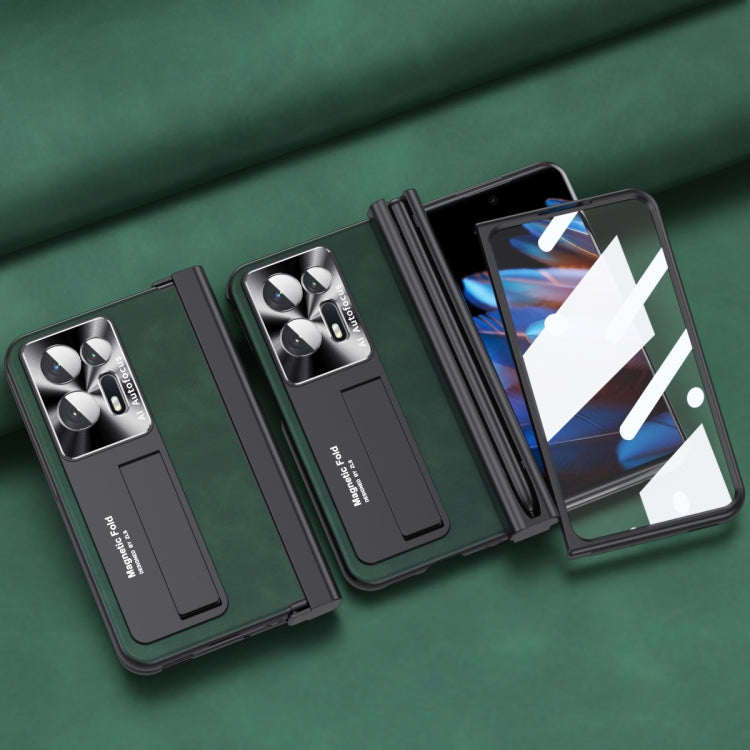 For OPPO Find N2 Integrated Napa Pattern All-inclusive Magnetic Phone Case with Pen Slot