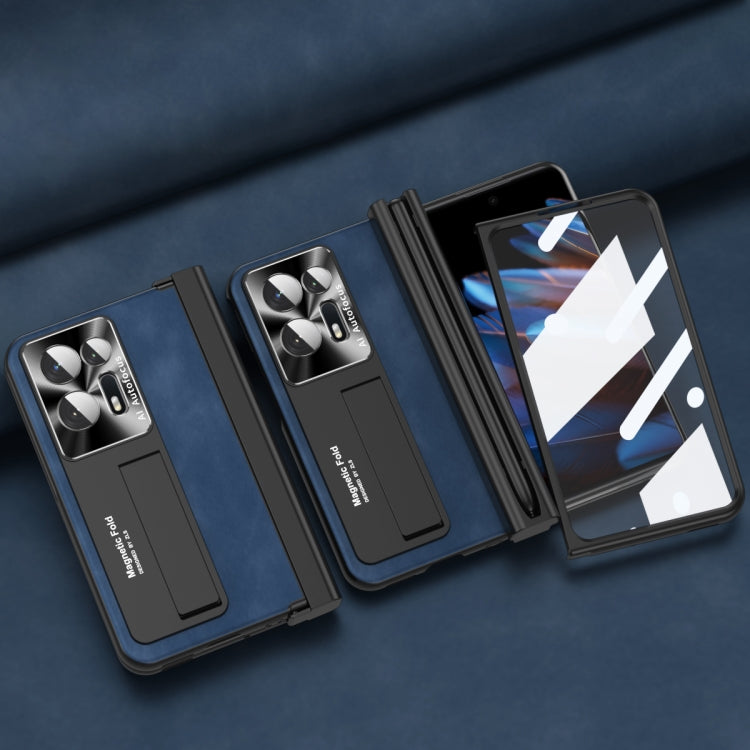 For OPPO Find N2 Integrated Napa Pattern All-inclusive Magnetic Phone Case with Pen Slot