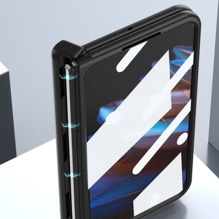 For OPPO Find N2 Integrated Napa Pattern All-inclusive Magnetic Phone Case with Pen Slot