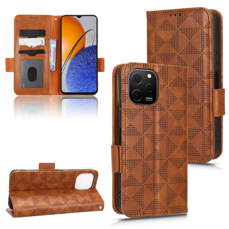 For Huawei nova Y61 Symmetrical Triangle Leather Phone Case