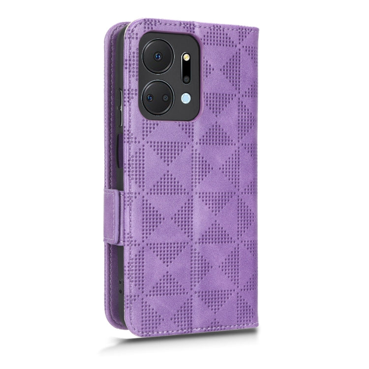 For Honor X7a Symmetrical Triangle Leather Phone Case