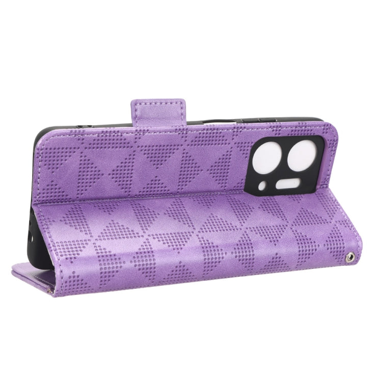 For Honor X7a Symmetrical Triangle Leather Phone Case