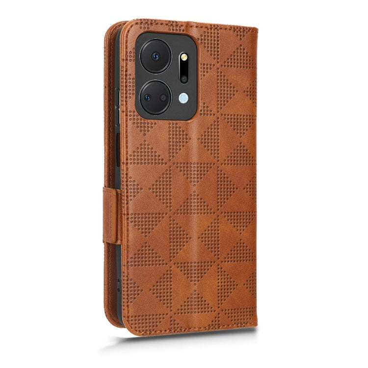 For Honor X7a Symmetrical Triangle Leather Phone Case