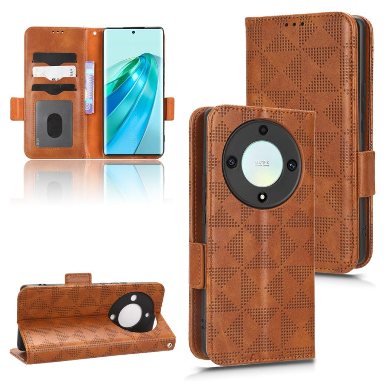 For Honor X40 5G / X9a 5G / Magic5 Lite 5G Symmetrical Triangle Leather Phone Case