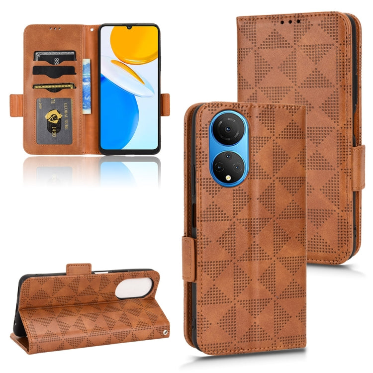 For Honor X7 Symmetrical Triangle Leather Phone Case
