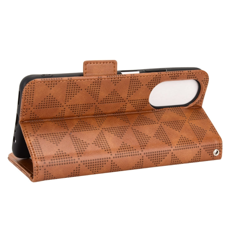 For Honor X7 Symmetrical Triangle Leather Phone Case