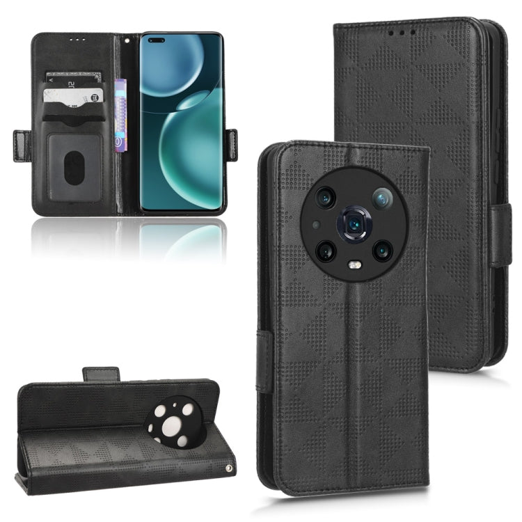 For Honor Magic4 Pro Symmetrical Triangle Leather Phone Case