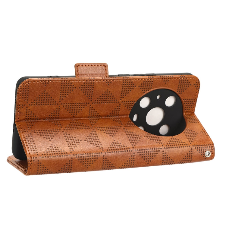 For Honor Magic4 Pro Symmetrical Triangle Leather Phone Case