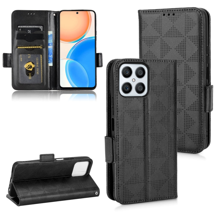 For Honor X8 Symmetrical Triangle Leather Phone Case