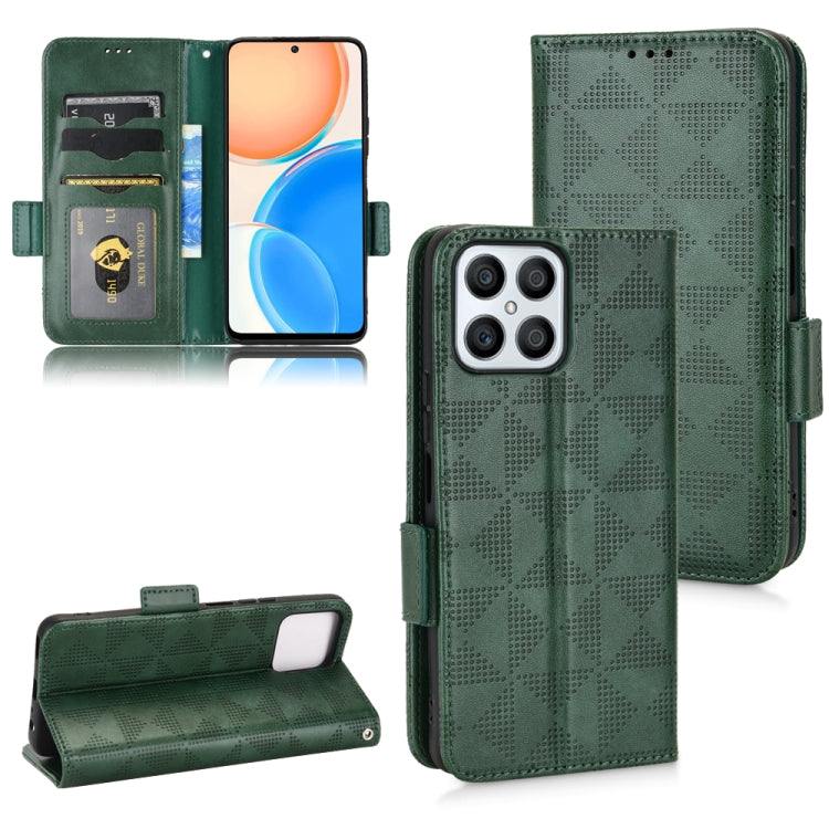 For Honor X8 Symmetrical Triangle Leather Phone Case