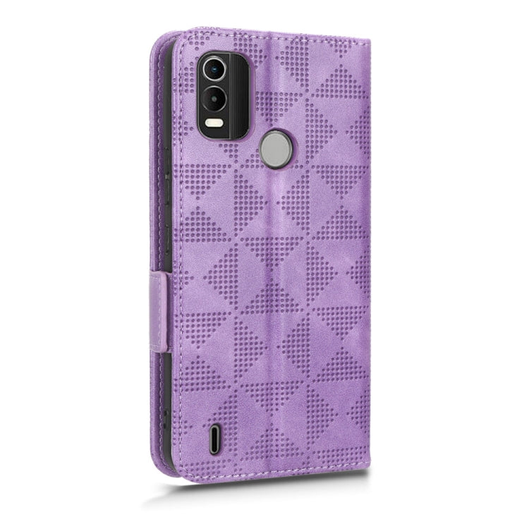 For Nokia C21 Plus Symmetrical Triangle Leather Phone Case
