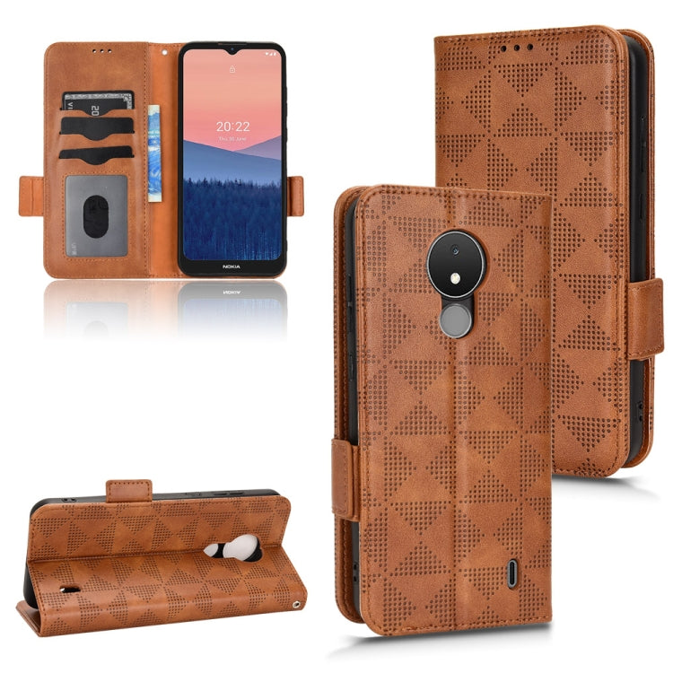 For Nokia C21 Symmetrical Triangle Leather Phone Case