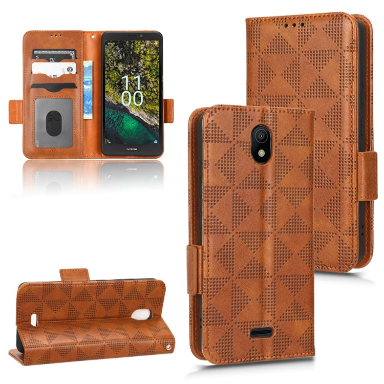 For Nokia C100 Symmetrical Triangle Leather Phone Case