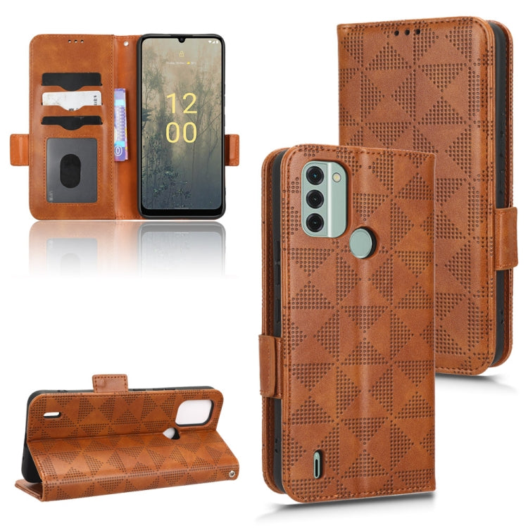 For Nokia C31 Symmetrical Triangle Leather Phone Case