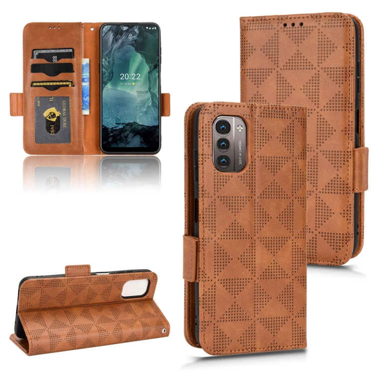 For Nokia G21 / G11 Symmetrical Triangle Leather Phone Case
