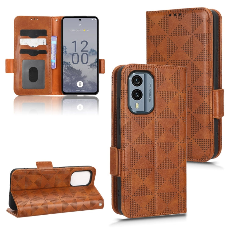 For Nokia X30 5G Symmetrical Triangle Leather Phone Case