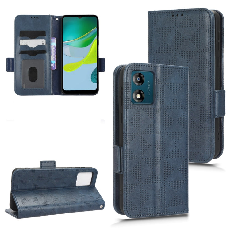 For Motorola Moto E13 4G Symmetrical Triangle Leather Phone Case