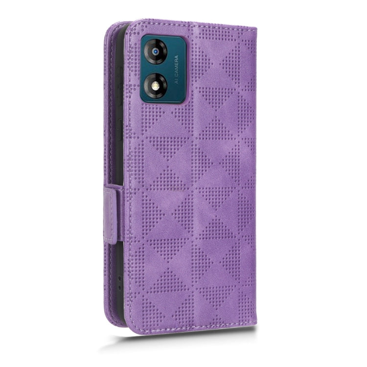 For Motorola Moto E13 4G Symmetrical Triangle Leather Phone Case