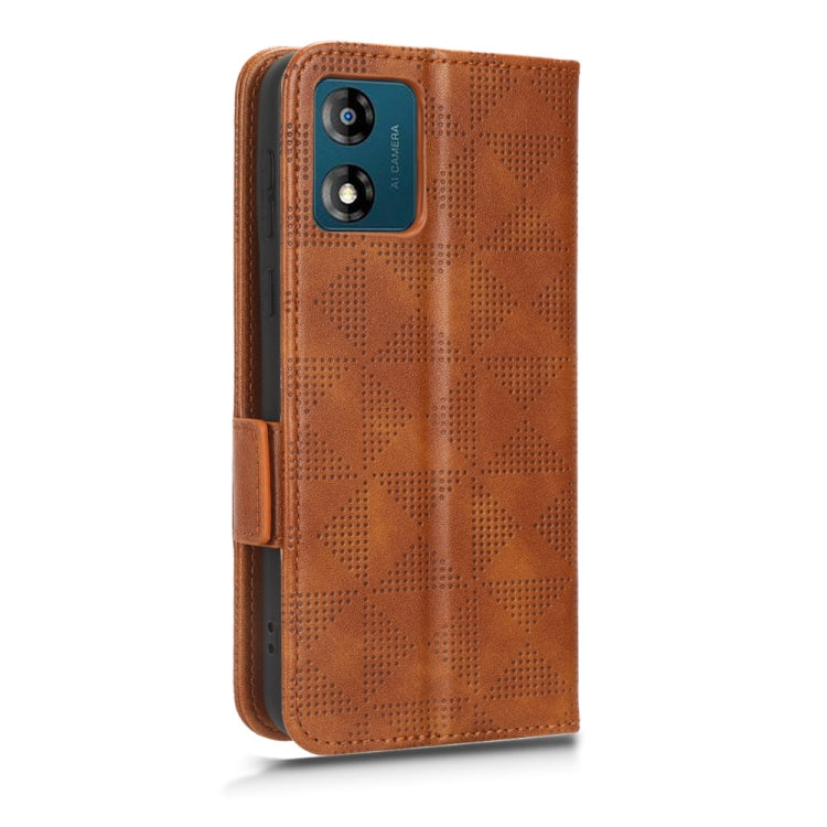 For Motorola Moto E13 4G Symmetrical Triangle Leather Phone Case