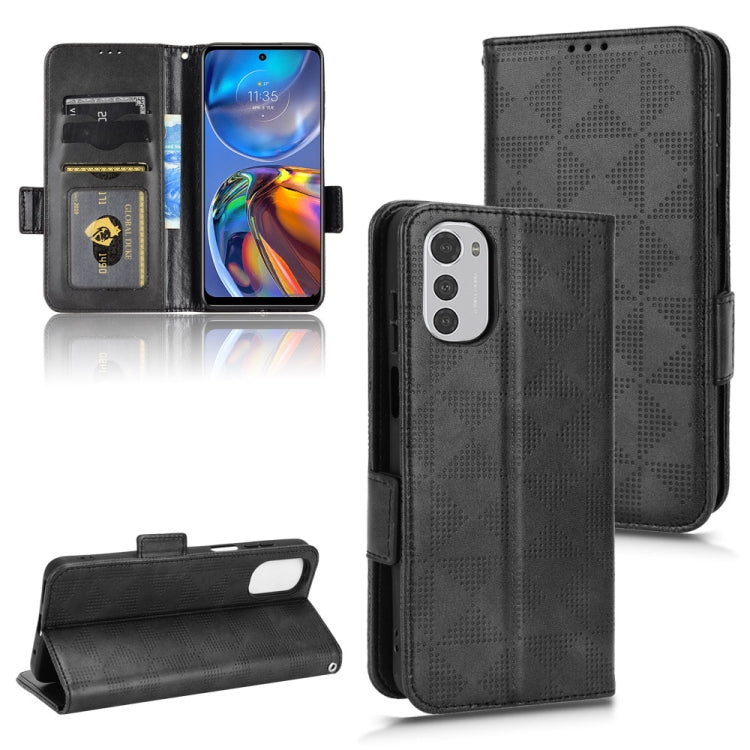 For Motorola Moto E32 4G Symmetrical Triangle Leather Phone Case