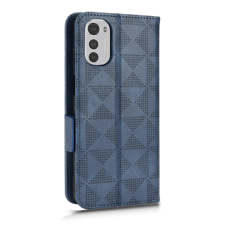 For Motorola Moto E32 4G Symmetrical Triangle Leather Phone Case