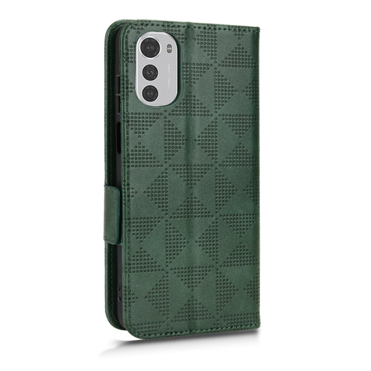 For Motorola Moto E32 4G Symmetrical Triangle Leather Phone Case