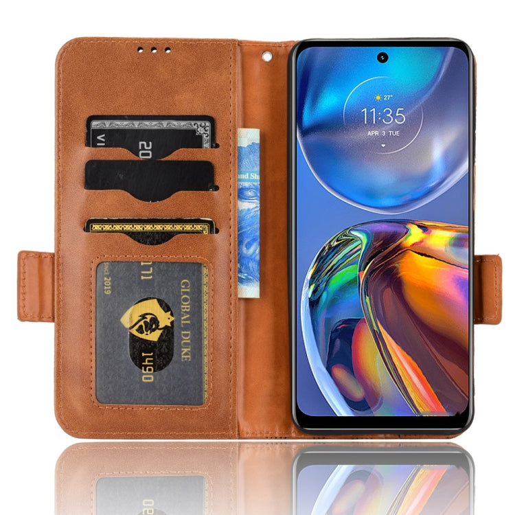 For Motorola Moto E32 4G Symmetrical Triangle Leather Phone Case