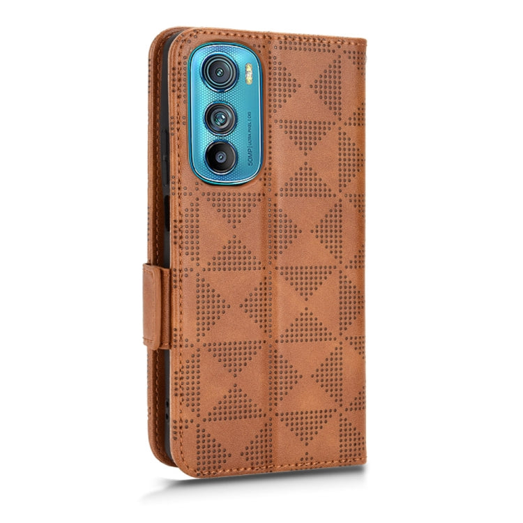 For Motorola Edge 30 Symmetrical Triangle Leather Phone Case