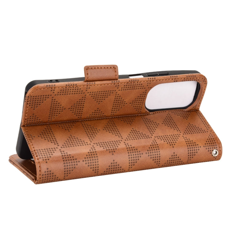 For Motorola Edge 30 Symmetrical Triangle Leather Phone Case