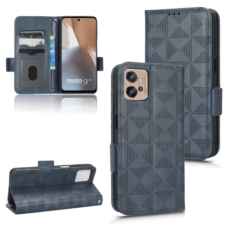 For Motorola Moto G32 Symmetrical Triangle Leather Phone Case