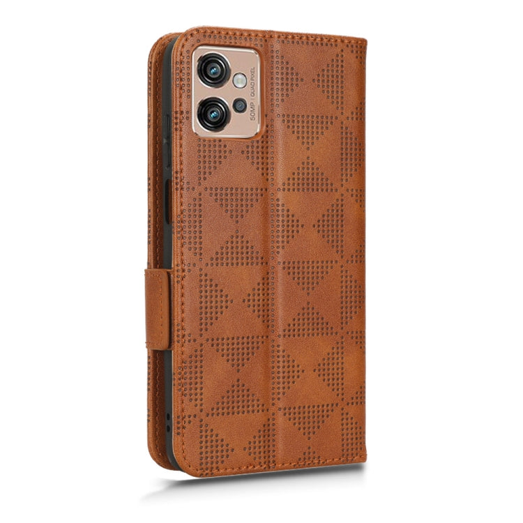 For Motorola Moto G32 Symmetrical Triangle Leather Phone Case
