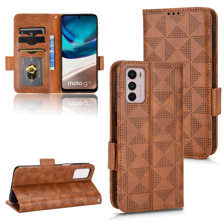 For Motorola Moto G42 Symmetrical Triangle Leather Phone Case