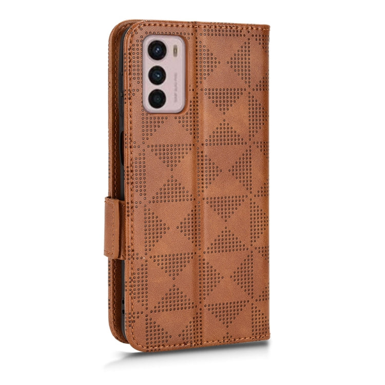For Motorola Moto G42 Symmetrical Triangle Leather Phone Case