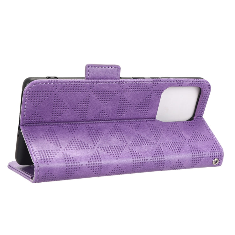 For Motorola Moto X40 Pro Symmetrical Triangle Leather Phone Case