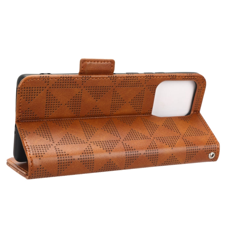 For Motorola Moto X40 Pro Symmetrical Triangle Leather Phone Case