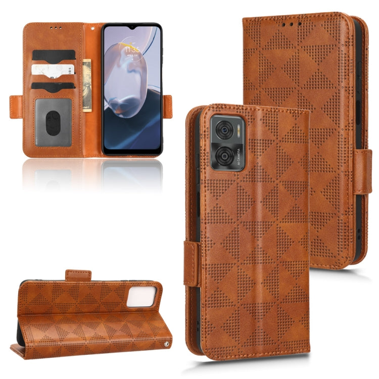 For Motorola Moto E22 4G / E22i 4G Symmetrical Triangle Leather Phone Case