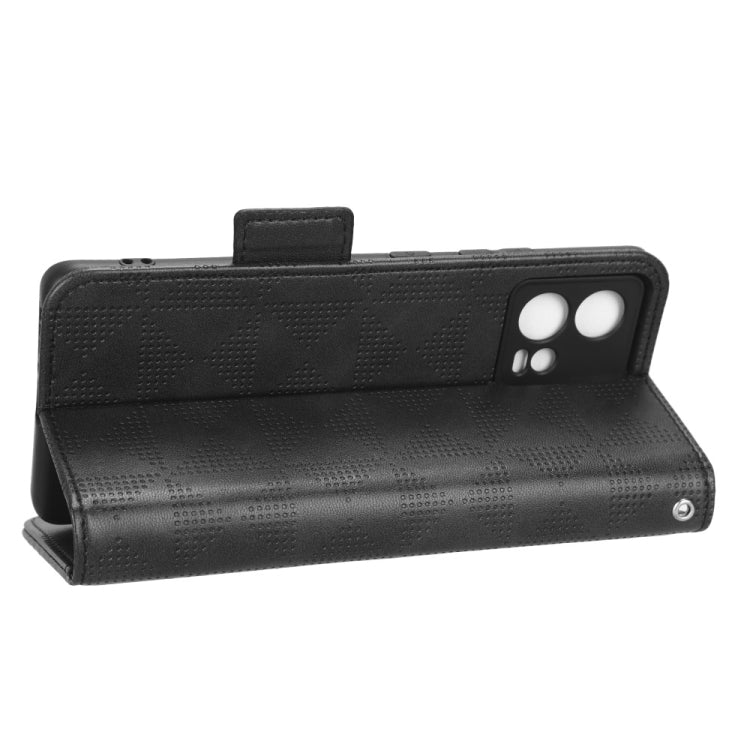 For Motorola Edge 30 Fusion Symmetrical Triangle Leather Phone Case