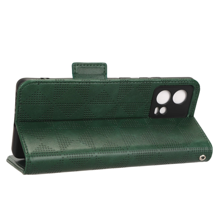 For Motorola Edge 30 Fusion Symmetrical Triangle Leather Phone Case