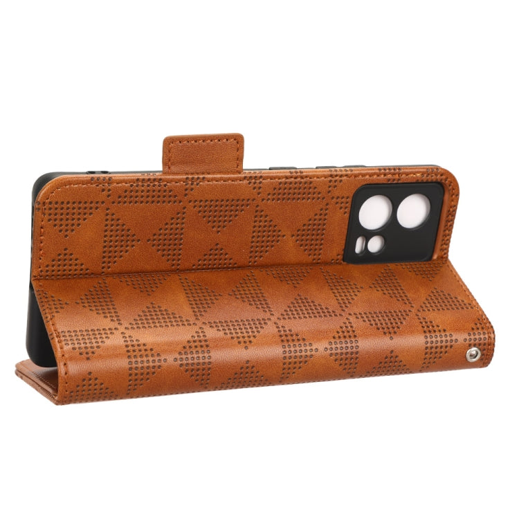 For Motorola Edge 30 Fusion Symmetrical Triangle Leather Phone Case