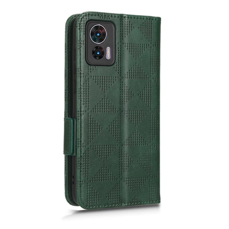 For Motorola Edge 30 Lite Symmetrical Triangle Leather Phone Case