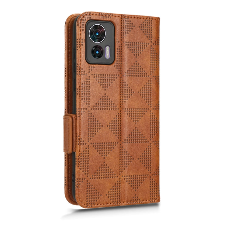 For Motorola Edge 30 Lite Symmetrical Triangle Leather Phone Case