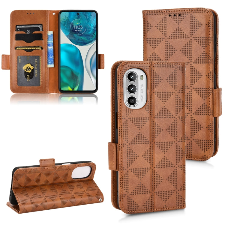 For Motorola Moto G52j Symmetrical Triangle Leather Phone Case