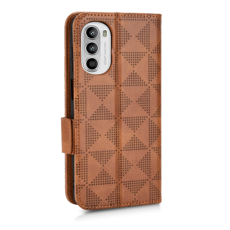 For Motorola Moto G52j Symmetrical Triangle Leather Phone Case
